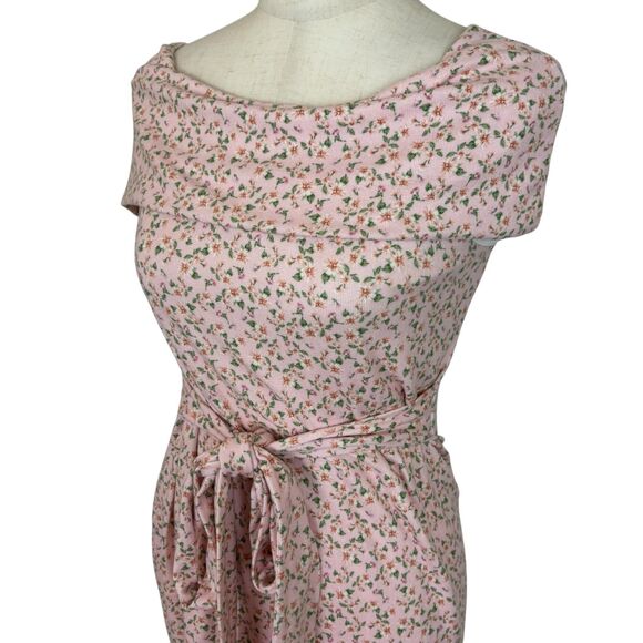 Pinkblush Pink Floral Off the Shoulder Midi Dress Women’s Maternity Small - Picture 2 of 7